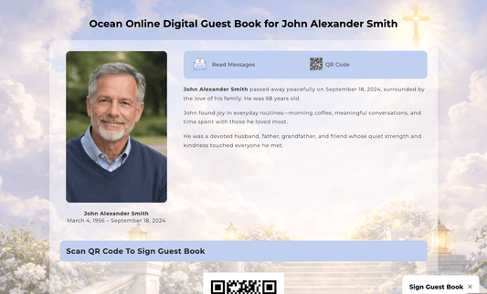Faith Digital Funeral Guest Book - The Funeral Program Site