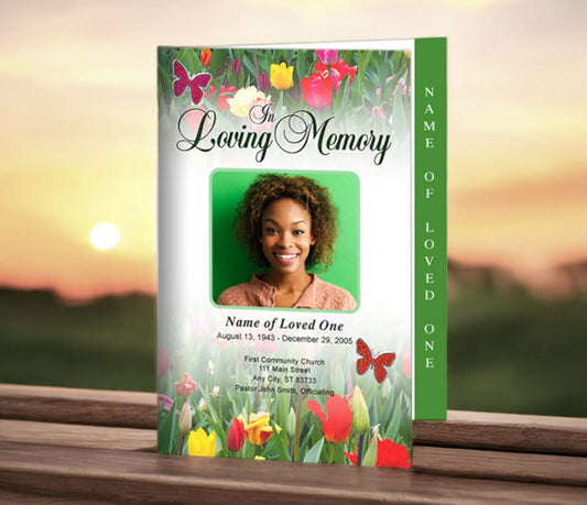 Fields 4 - Sided Funeral Graduated Program Template - The Funeral Program Site