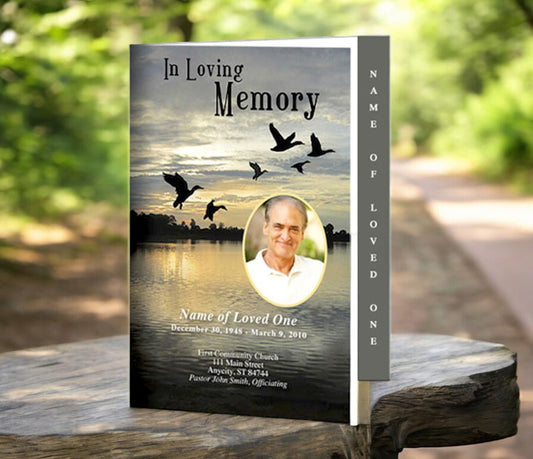 Flight 4 - Sided Graduated Funeral Program Template - The Funeral Program Site