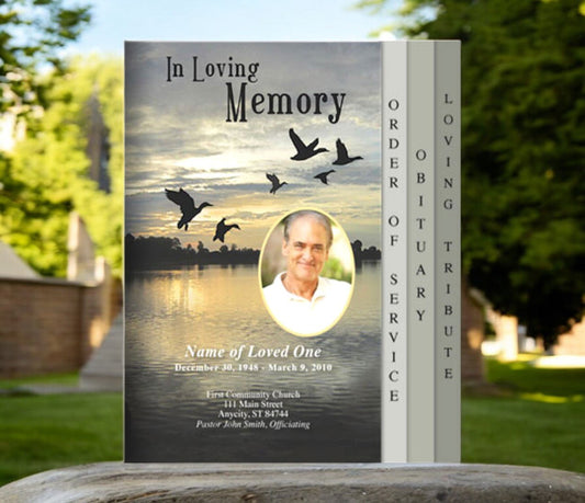 Flight 8 - Sided Graduated Funeral Program Template - The Funeral Program Site