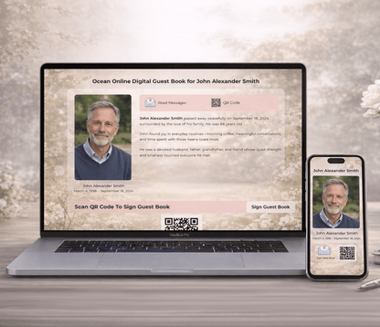 Floral Digital Funeral Guest Book - The Funeral Program Site