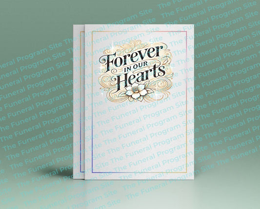 Forever In Our Hearts Funeral Program Title - The Funeral Program Site