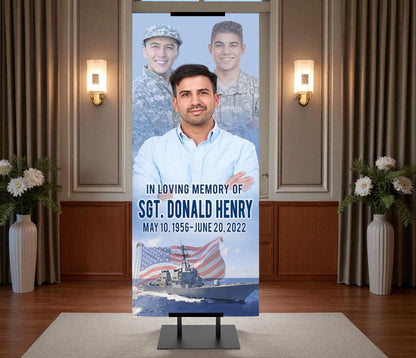 Funeral Banner 24 x 60 - Navy - The Funeral Program Site