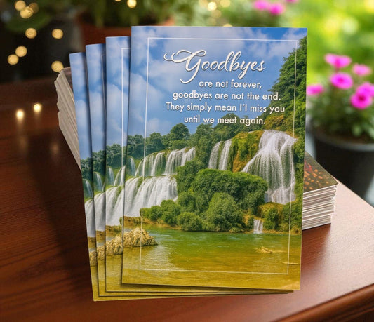 Funeral Program Paper - Goodbyes Are Not Forever (Pack of 25) - The Funeral Program Site