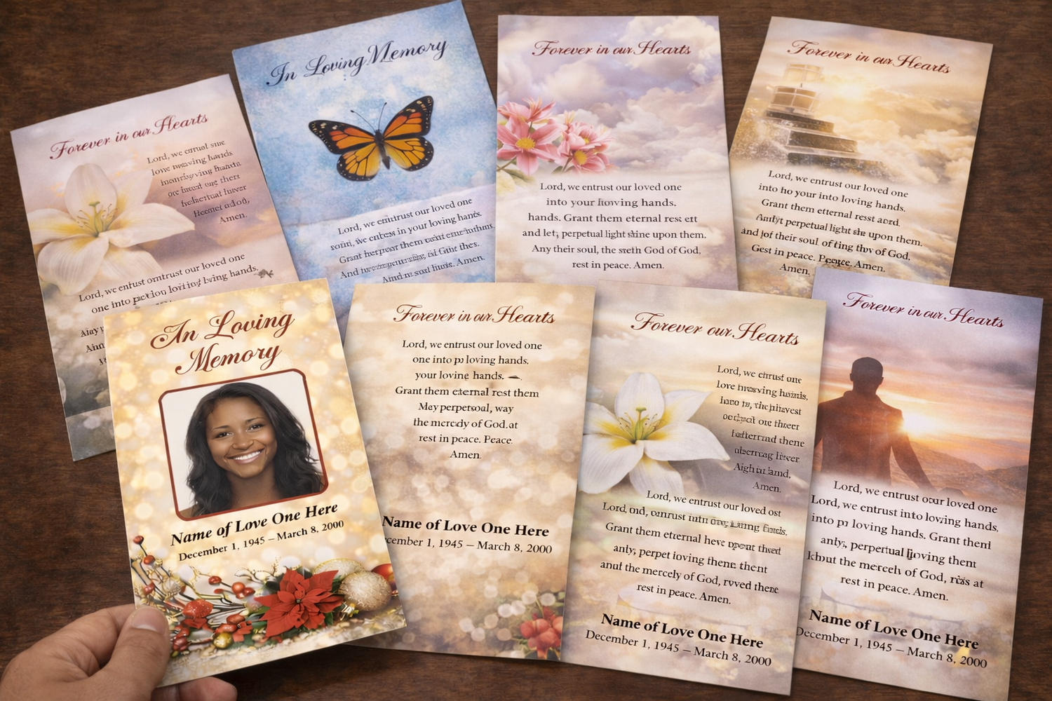 funeral prayer cards samples