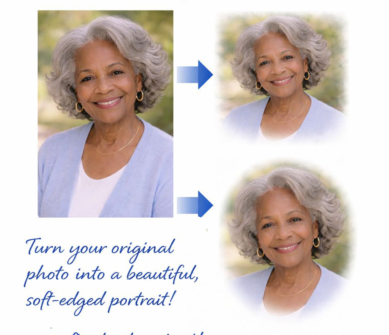 Funeral Program Photo Soft Feathered Edging Service