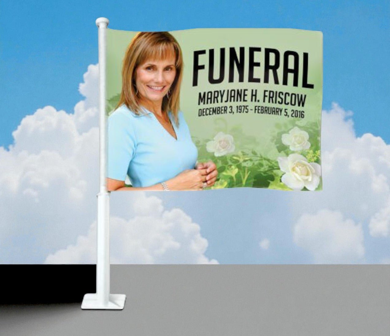 Garden Funeral Car Flag and Pole - The Funeral Program Site