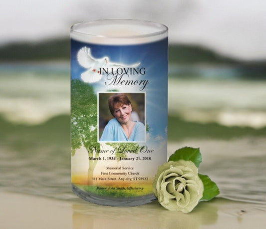 Gardener Personalized Glass Memorial Candle - The Funeral Program Site