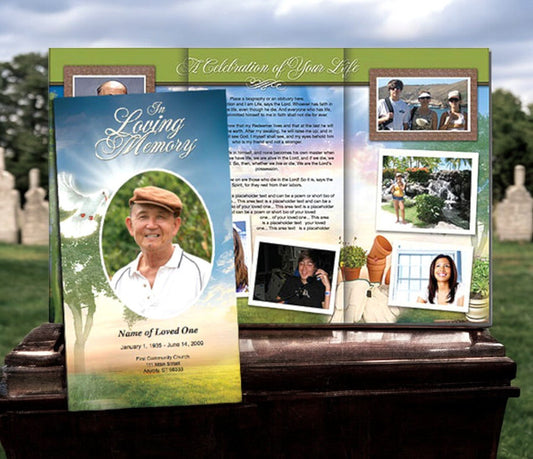 Gardener TriFold Funeral Brochure Template - The Funeral Program Site