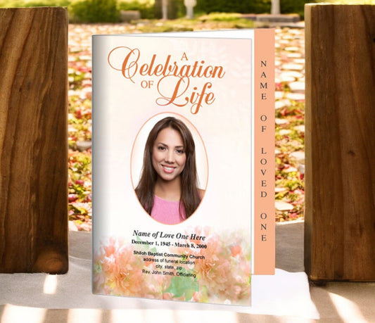 Garland 4 - Sided Graduated Funeral Program Template - The Funeral Program Site