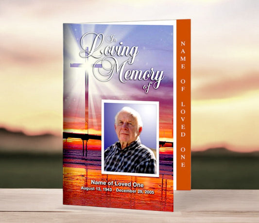 Glorify 4 - Sided Graduated Funeral Program Template - The Funeral Program Site