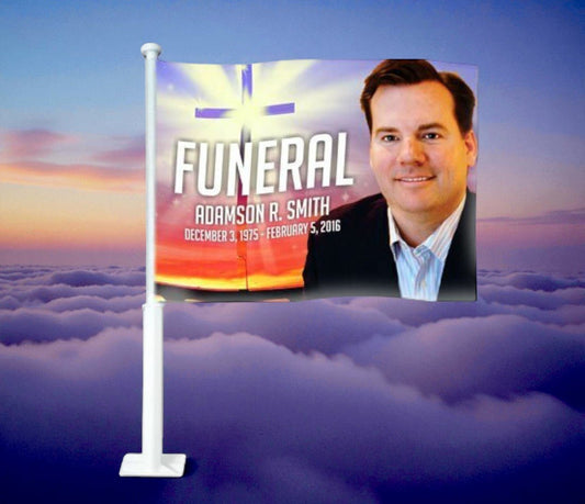 Glorify Funeral Car Flag and Pole - The Funeral Program Site