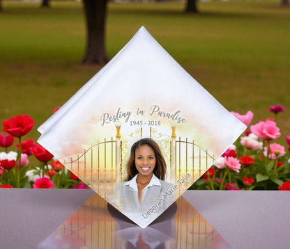 Golden Gates Personalized Memorial Handkerchief - The Funeral Program Site