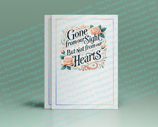 Gone From Our Sight Funeral Quote Word Art - The Funeral Program Site