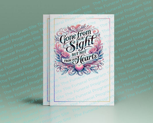 Gone From Our Sight Funeral Quote Word Art - The Funeral Program Site