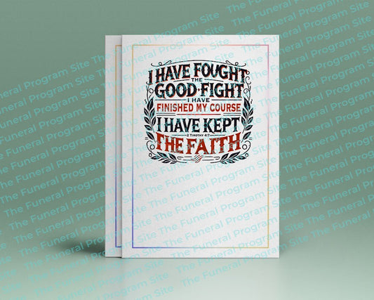 Good Fight Funeral Bible Verse Word Art - The Funeral Program Site
