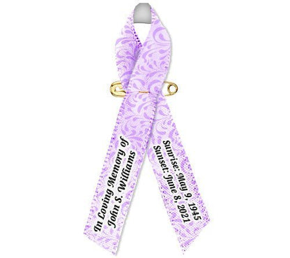 Gray Leaves Awareness Ribbons Personalized Memorial - Pack of 10 - The Funeral Program Site