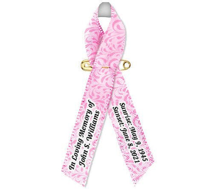 Gray Leaves Awareness Ribbons Personalized Memorial - Pack of 10 - The Funeral Program Site