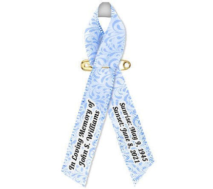 Gray Leaves Awareness Ribbons Personalized Memorial - Pack of 10 - The Funeral Program Site