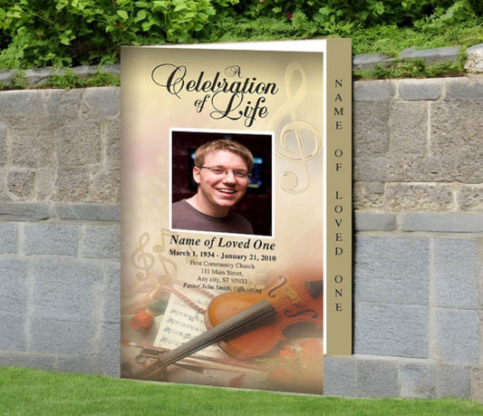 Harmony 4 - Sided Graduated Funeral Program Template - The Funeral Program Site