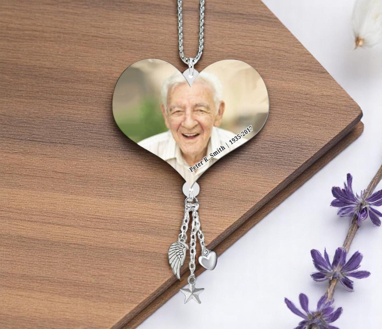 Heart In Loving Memory Memorial Car Charm - The Funeral Program Site