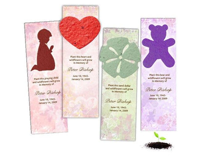 Heart Plantable Memorial Bookmark (Pack of 12) - The Funeral Program Site