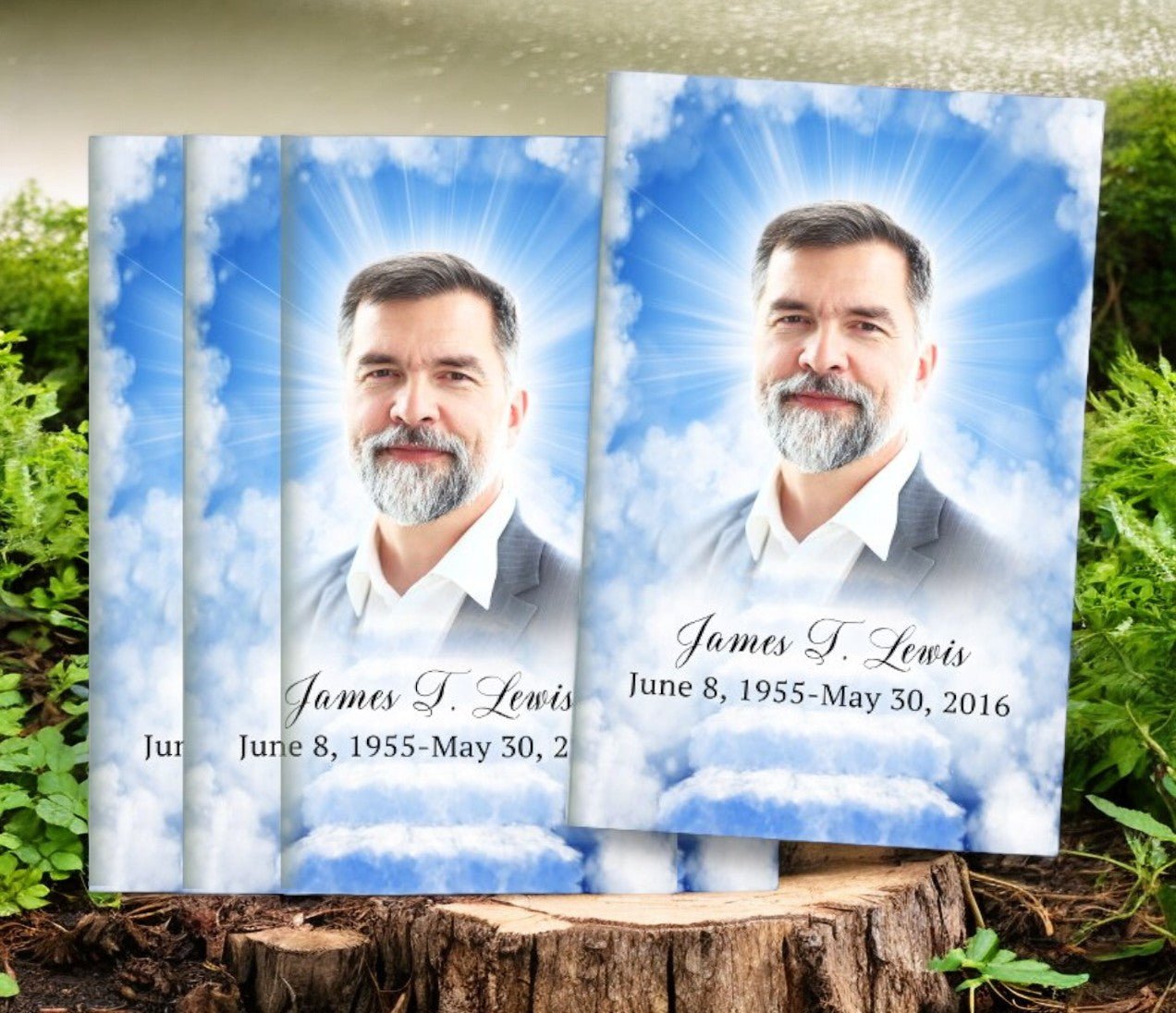 Steps Funeral Program Heaven's Stairway Bifold Funeral Program Design & Print (Pack of 50 ...