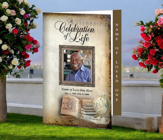 History 4 - Sided Graduated Funeral Program Template - The Funeral Program Site