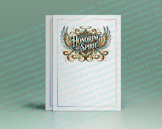Honoring His Spirit Funeral Program Title - The Funeral Program Site