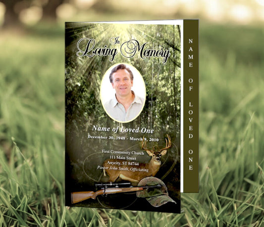 Hunter 4 - Sided Graduated Funeral Program Template - The Funeral Program Site