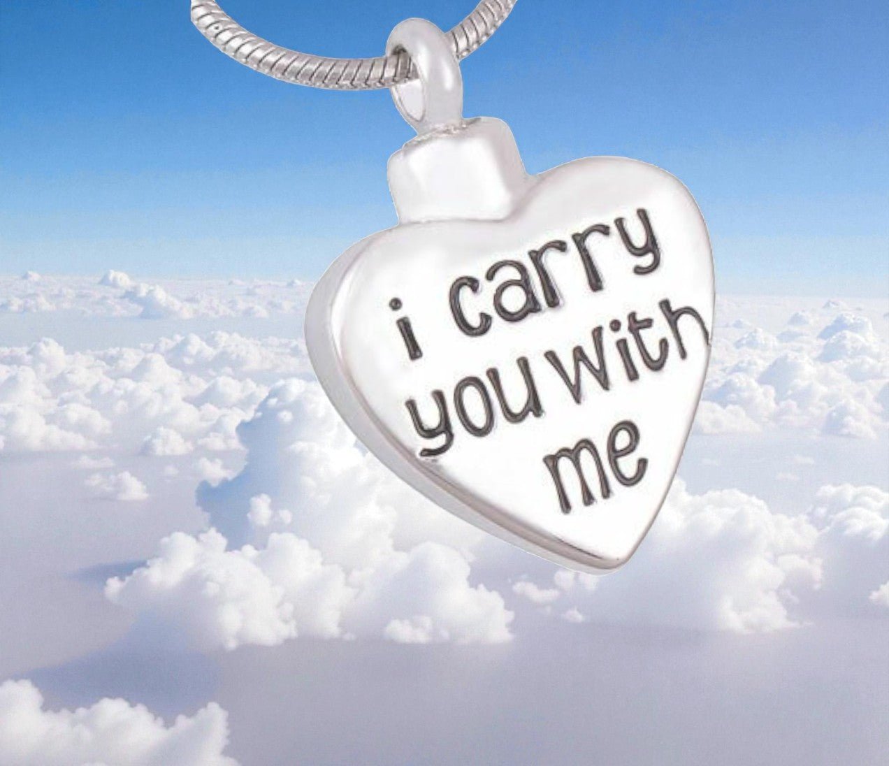 I Carry You With Me Urn Pendant Necklace - The Funeral Program Site