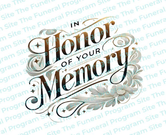 In Honor Of Your Memory Funeral Program Title - The Funeral Program Site