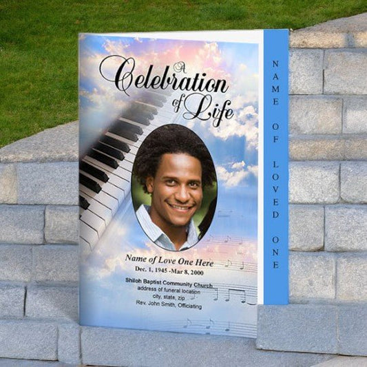 Ivory 4 - Sided Graduated Funeral Program Template - The Funeral Program Site