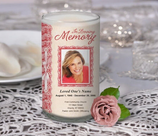 Jasper Personalized Glass Memorial Candle - The Funeral Program Site