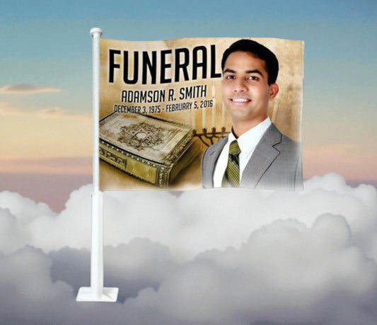 Jewish Funeral Car Flag and Pole - The Funeral Program Site