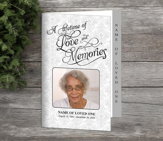 Lifetime 4 - Sided Graduated Funeral Program Template - The Funeral Program Site