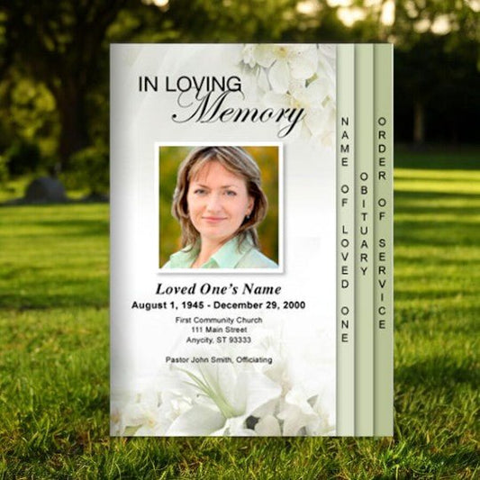 Lily 8 - Sided Funeral Graduated Program Template - The Funeral Program Site