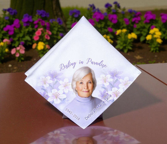 Lily of the Valley Personalized Memorial Handkerchief - The Funeral Program Site
