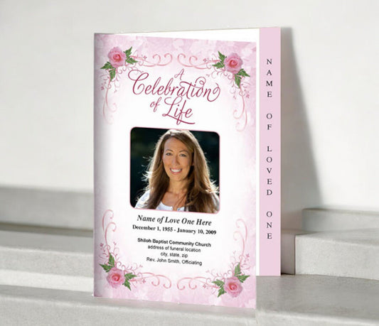 Lovely 4 - Sided Graduated Funeral Program Template - The Funeral Program Site