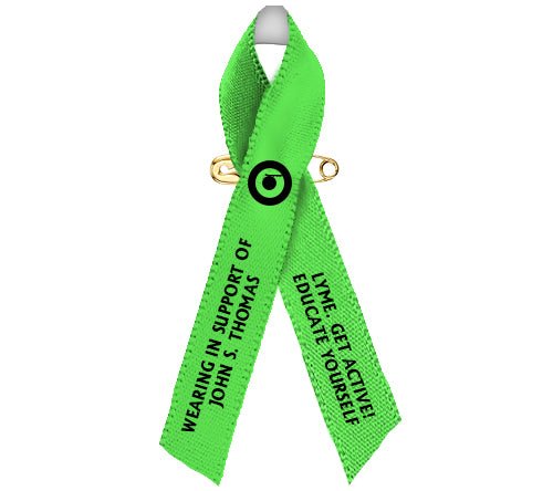 Lyme Disease Awareness Ribbon (Lime Green) - Pack of 10 - The Funeral Program Site