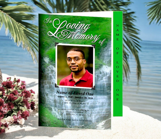 Majestic 4 - Sided Graduated Funeral Program Template - The Funeral Program Site