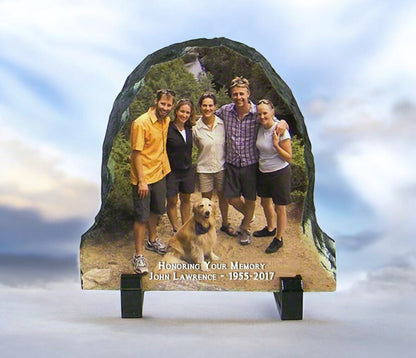 Bell Shape Memorial Slate Stone Plaque with Stand
