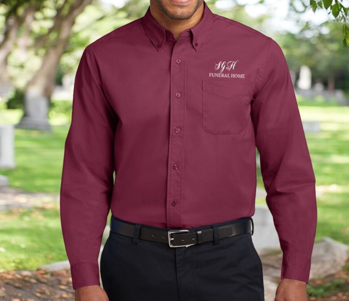 Men's Embroidered Funeral Home Logo Dress Shirt
