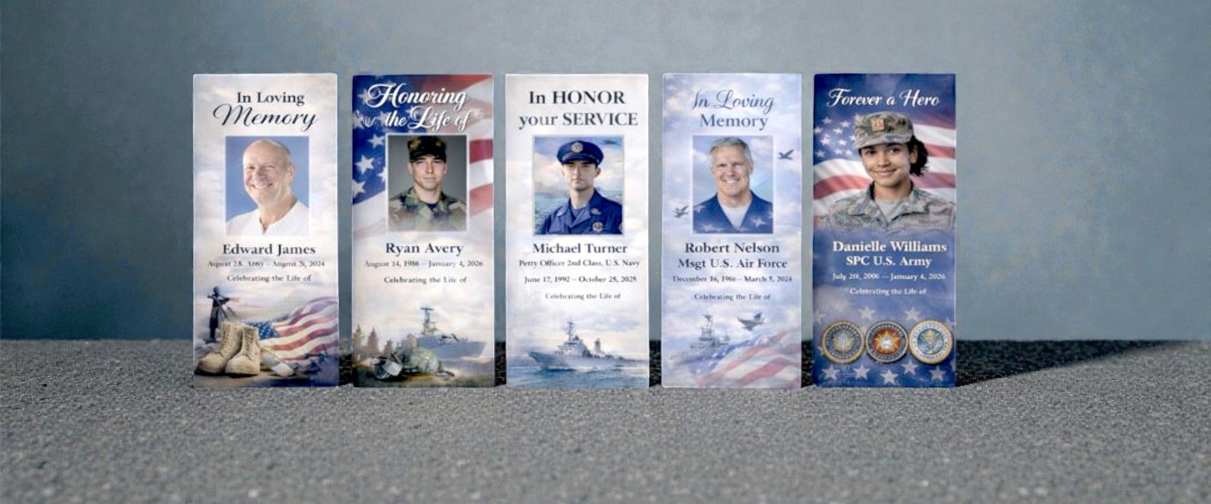 military patriotic themed funeral programs