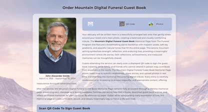 Mountain Digital Funeral Guest Book - The Funeral Program Site