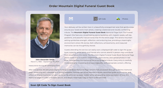 Mountain Digital Funeral Guest Book - The Funeral Program Site