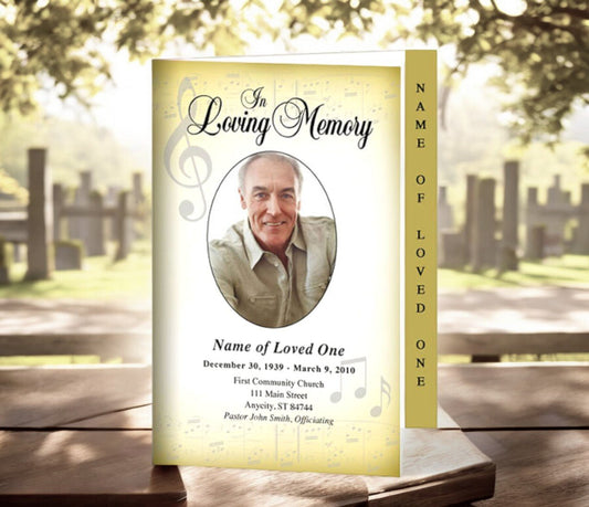 Musical 4 - Sided Graduated Funeral Program Template - The Funeral Program Site