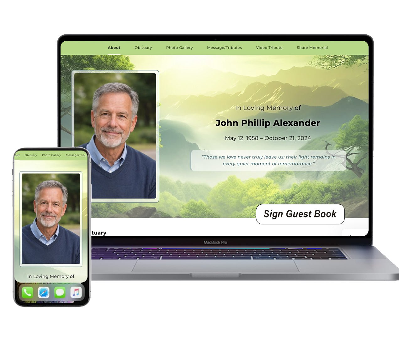 Nature Online Memorial Website - The Funeral Program Site