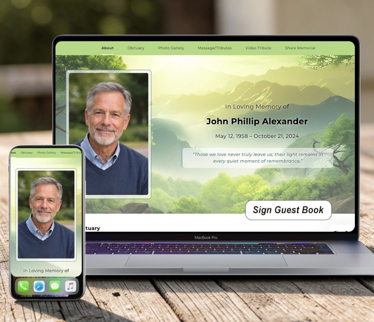 Nature Online Memorial Website - The Funeral Program Site