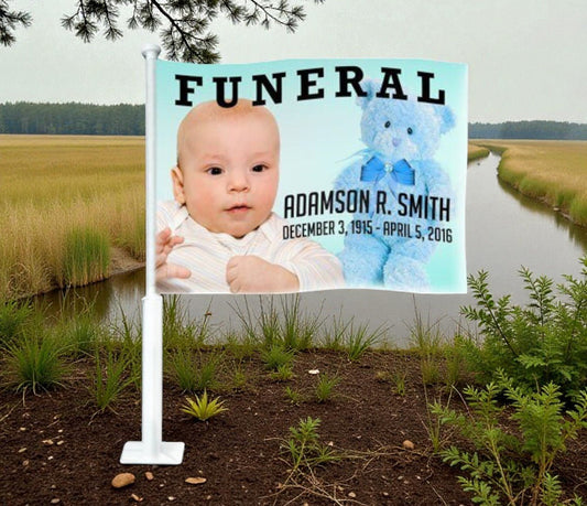 Nursery Funeral Car Flag and Pole - The Funeral Program Site
